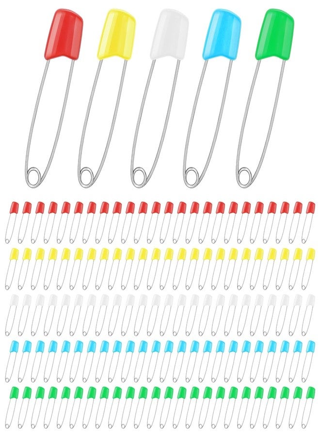 keepsweat 120 Pcs Diaper Pins,2.2 Inch Baby Safety Pins Colorful Stainless Steel Diaper Nappy Pins for Cloth Diapers,Plastic Head,5 Colors,Safe Locking Closures - Image 1
